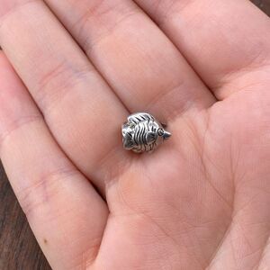 Vintage Carlo Biagi 925 Sterling Silver Puffer Fish Slide Bracelet Charm